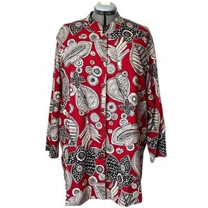 Vintage Eaton linen blend button front shirt topper jacket 2X